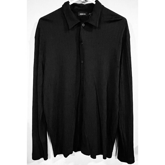 Liz Claiborne Tops - Liz Claiborne Womens Black Blouse Long Sleeve Ribbed LARGE Stretch NWOT